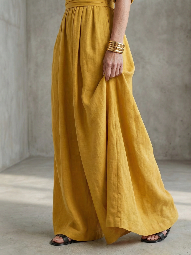 Wanda | Vorne gekreuzter Jumpsuit mit weiten Beinen