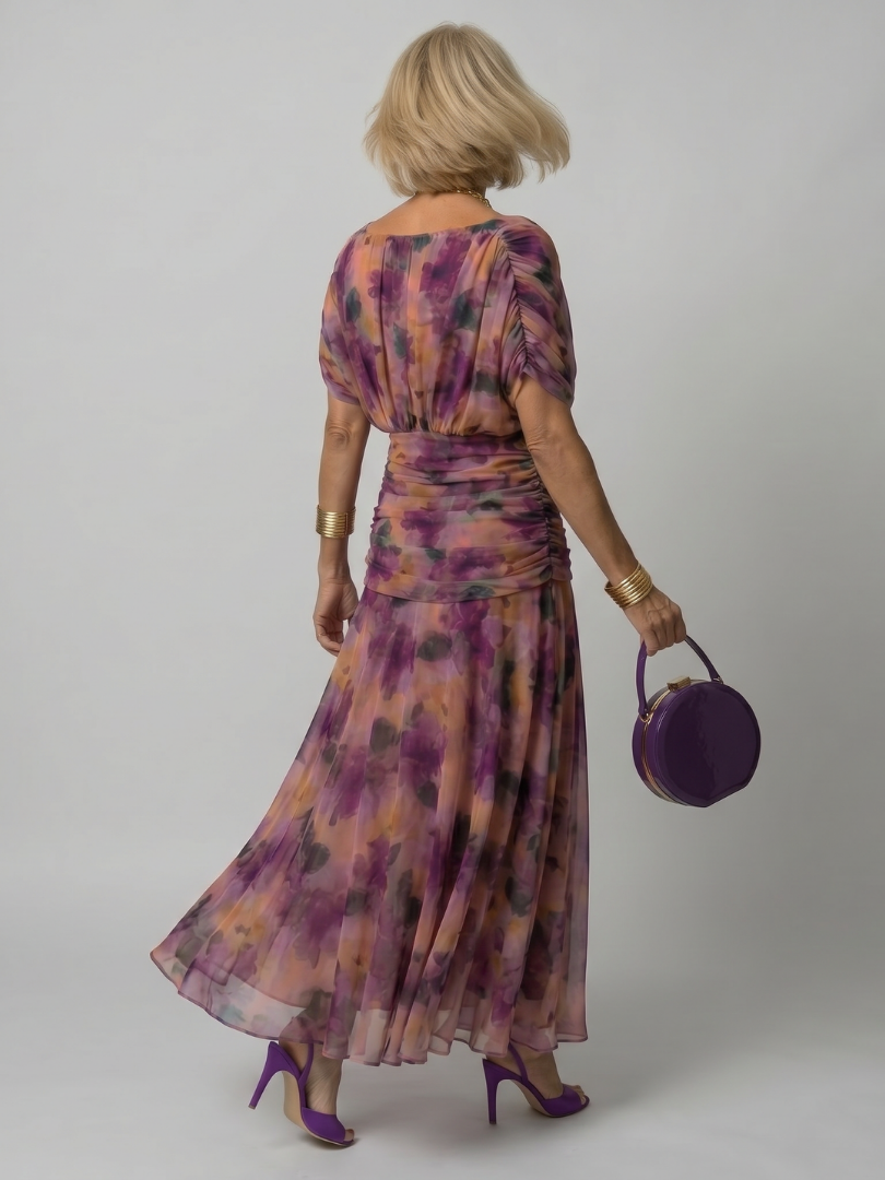 Calen | Schulterfreies Midikleid mit fließendem Fall