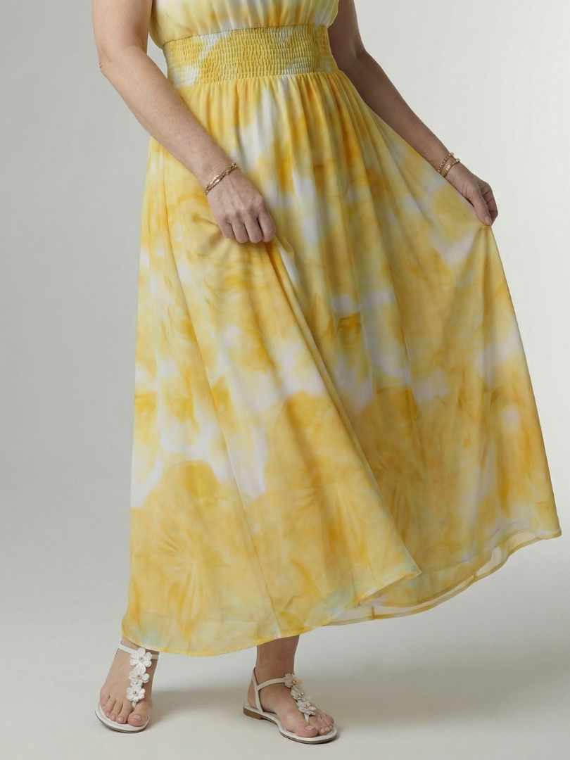 Sylin | Midikleid mit gerafftem Neckholder-Ausschnitt