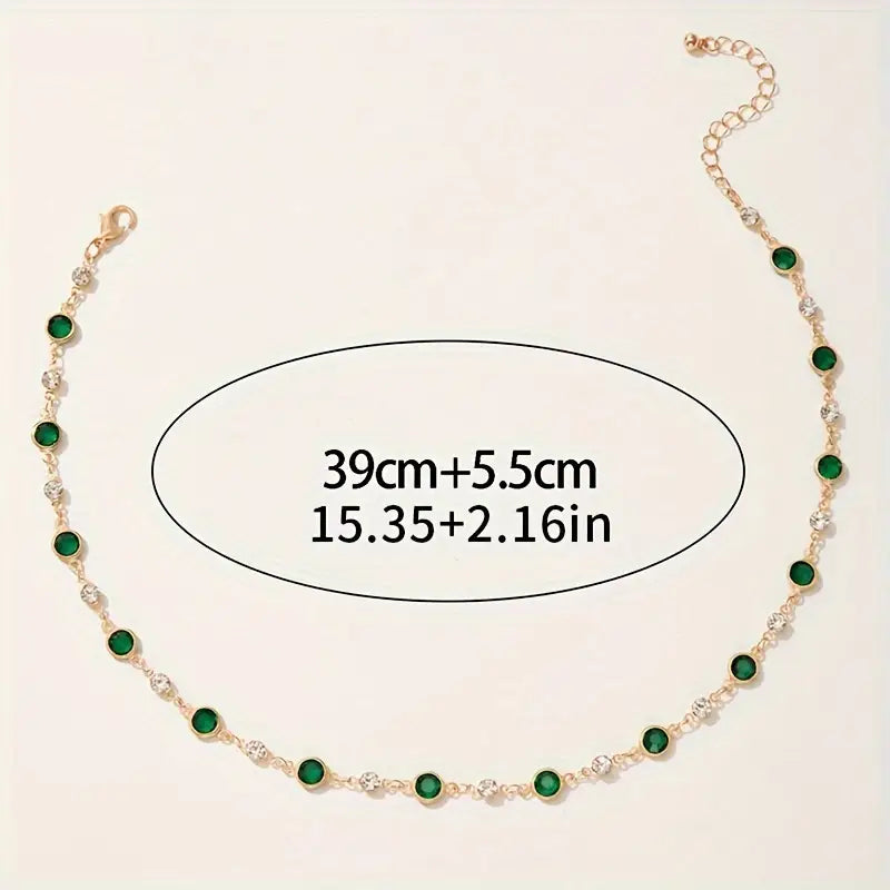 Emerald-Look Halskette – Ansicht 8