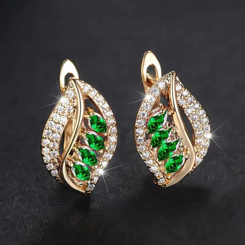 Emerald-Look Ohrringe – Ansicht 2