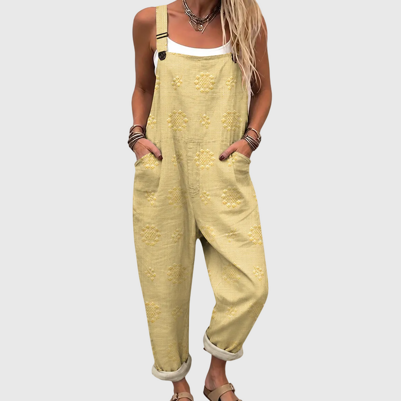 Weicher gelber Jumpsuit mit entspannter Passform