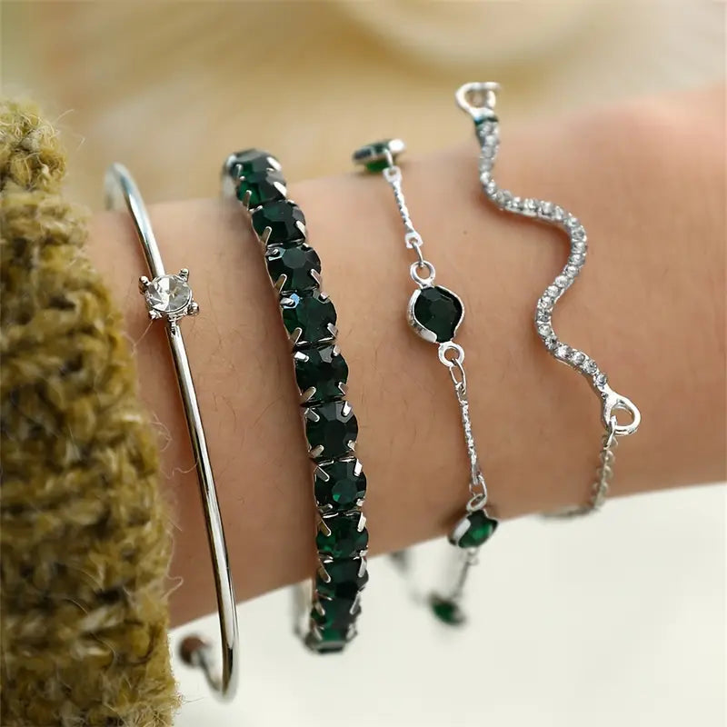 Emerald-Look Schmuckset – Ansicht 5