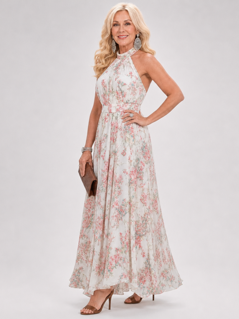 Guinevere | Midikleid mit Blumenmuster und fließendem Rock