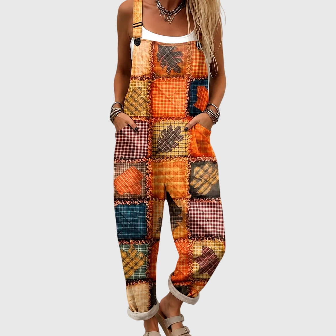 Rustikale Patchwork-Latzhose