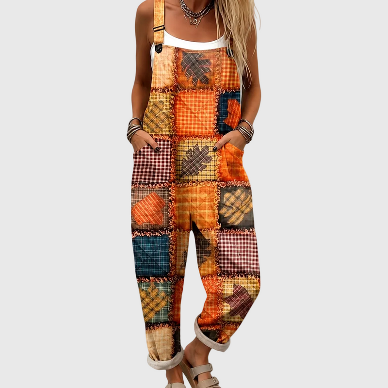 Rustikale Patchwork-Latzhose