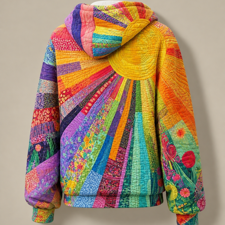Amanda Steppkapuzenpulli mit Wildblumen-Patchwork – Ansicht 2