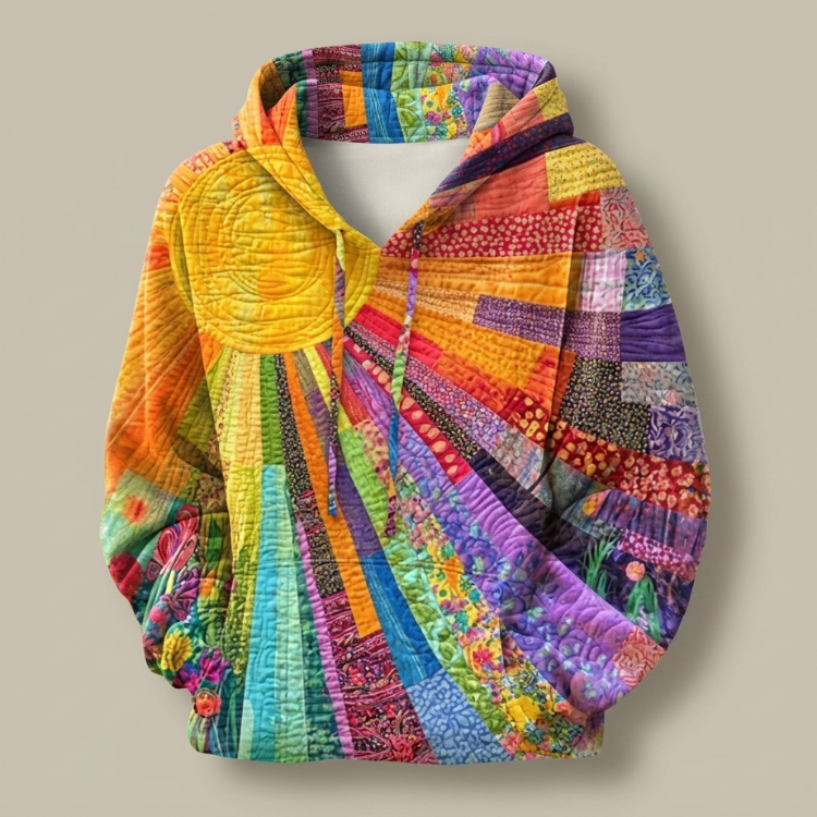 Amanda Steppkapuzenpulli mit Wildblumen-Patchwork – Ansicht 12