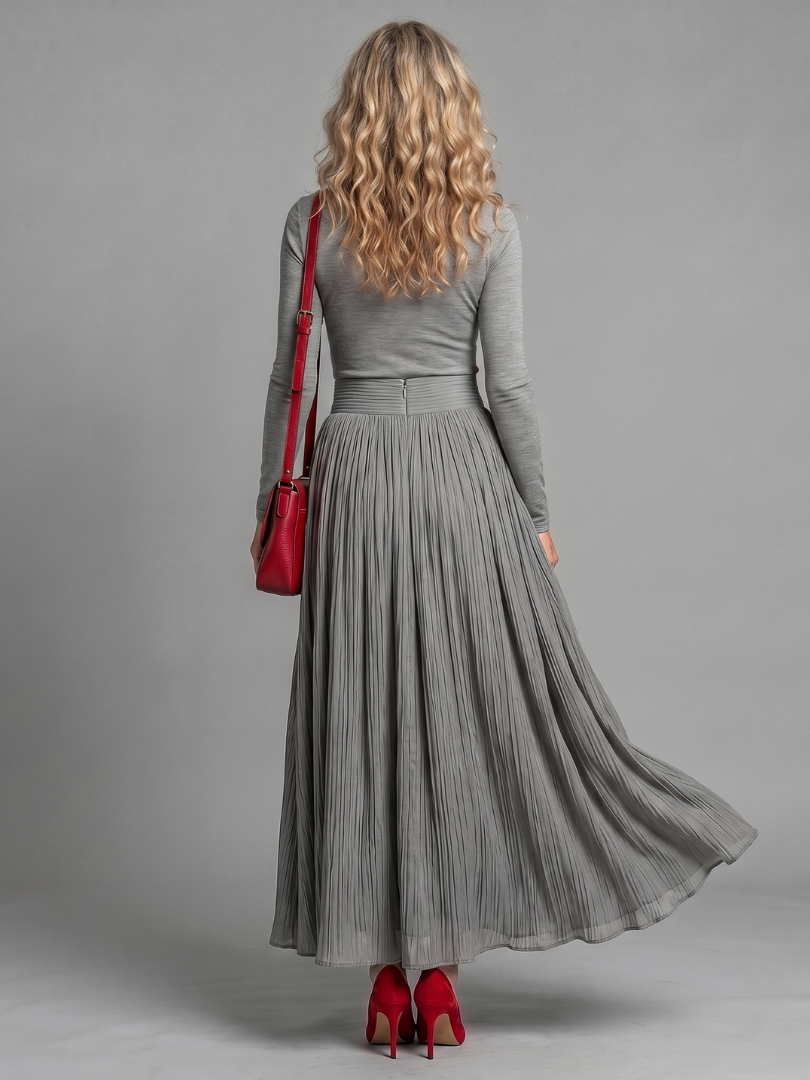 Lana | Langärmliges Midikleid mit Rollkragen und betonter Taille