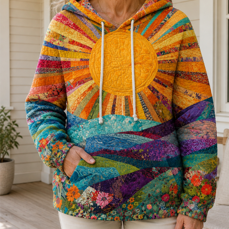 Amara Kapuzenpulli mit Patchwork-Druck – Ansicht 3
