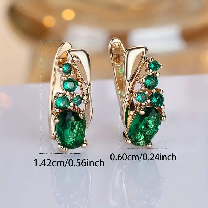 Emerald-Look Ohrringe – Ansicht 4