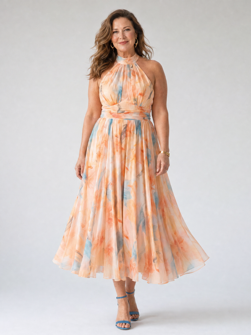 Elin | Weiches Midikleid mit Neckholder-Ausschnitt