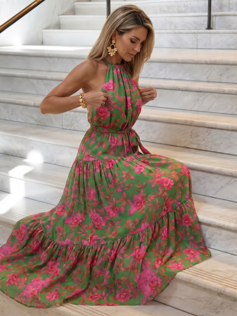 Rowen | Midikleid mit drapiertem Neckholder-Ausschnitt
