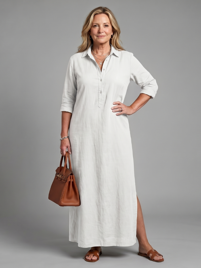 Veronica | Langärmliges Maxikleid mit lässiger Silhouette