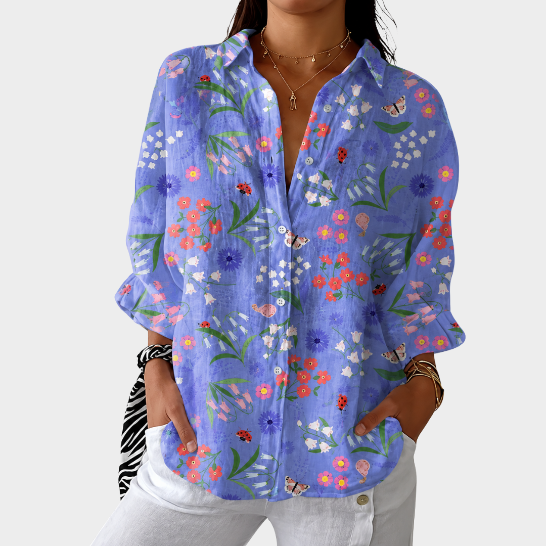 Leichte bedruckte Bluse in Farbe