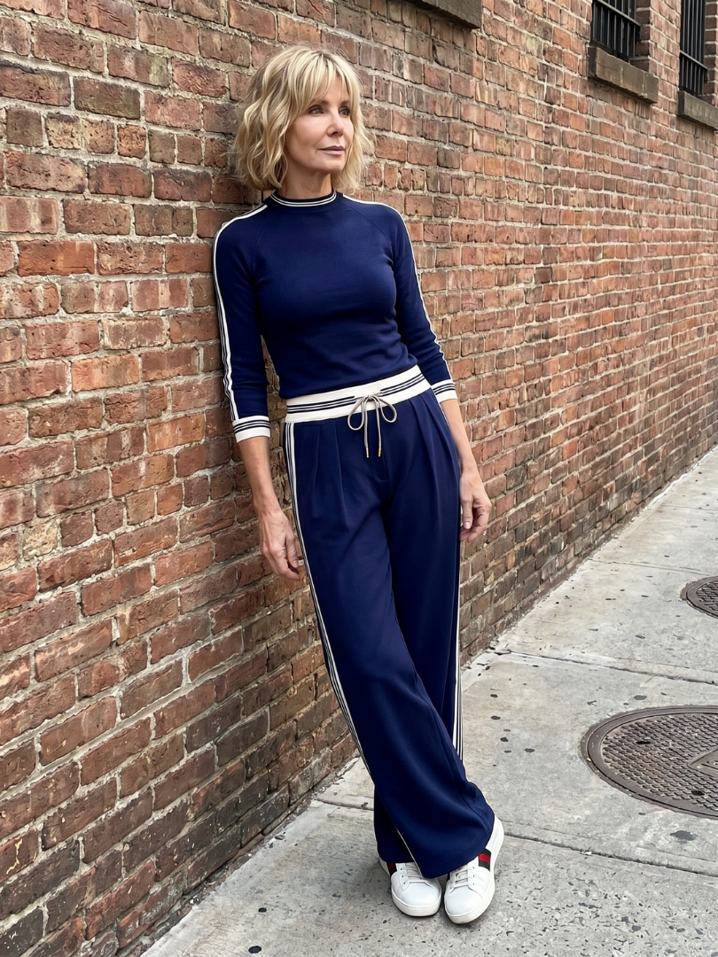 Eirlys | Set aus figurbetontem langärmligem Top und weiter Hose
