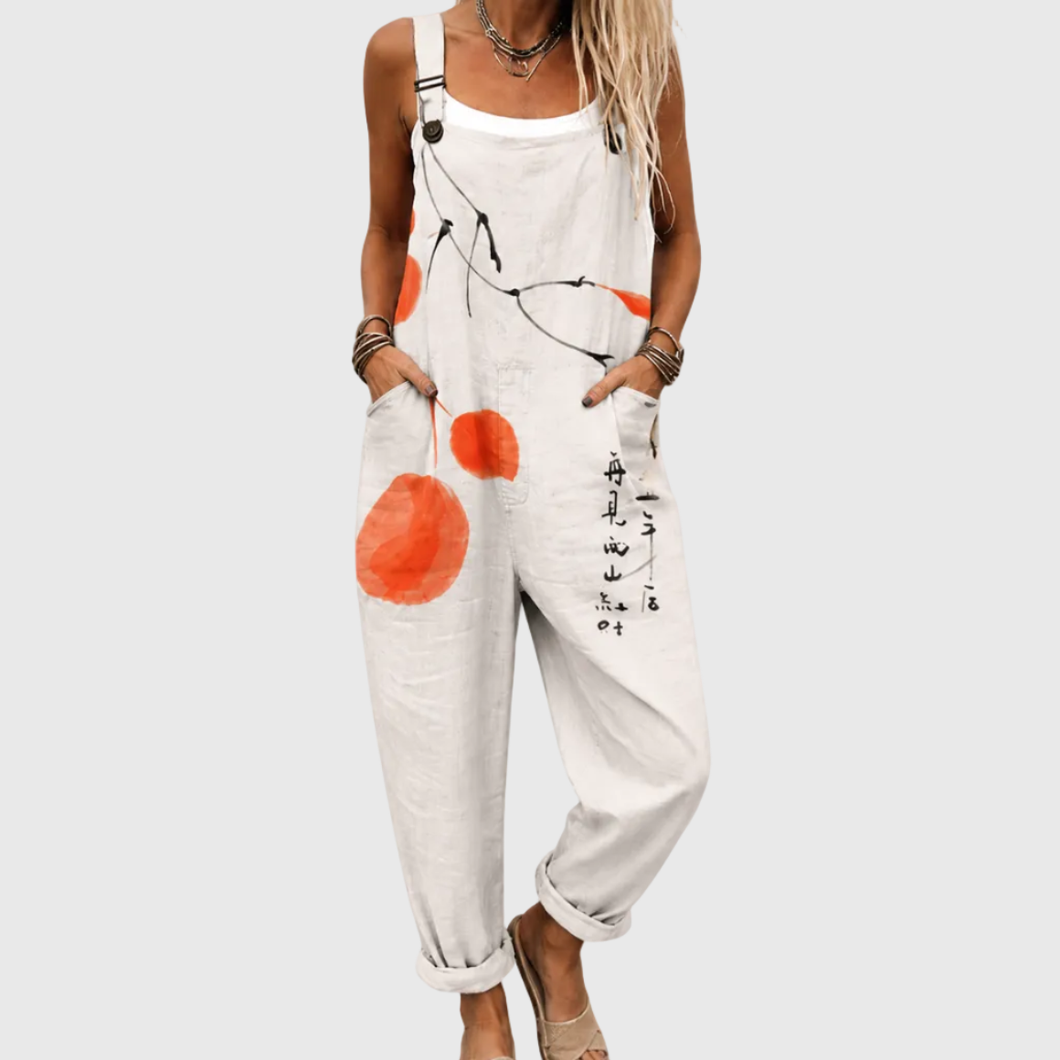Bequeme bedruckte Latzhose