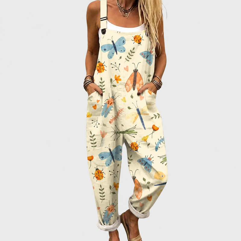 Bequeme bedruckte Latzhose