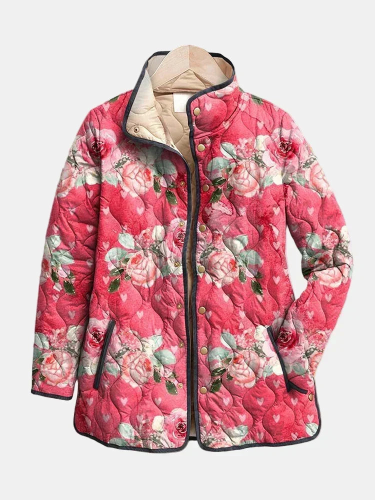 Freya Rosa-Blumen-Steppjacke – Ansicht 8