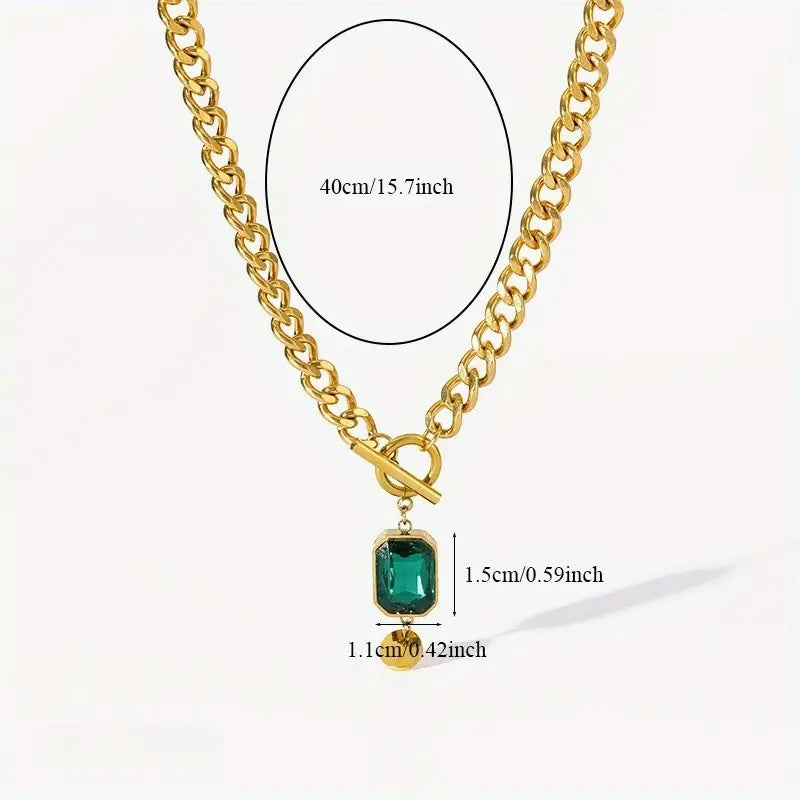 Emerald-Look Halskette – Ansicht 7