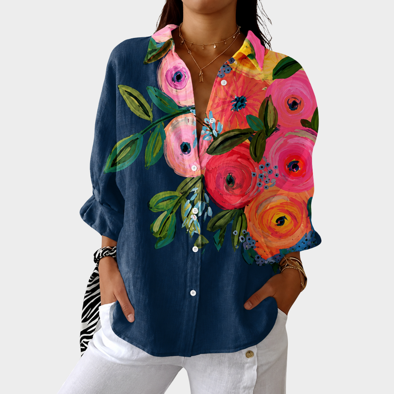 Leichte bedruckte Bluse in Farbe