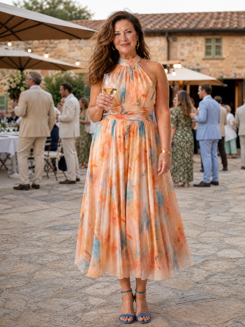 Elin | Weiches Midikleid mit Neckholder-Ausschnitt