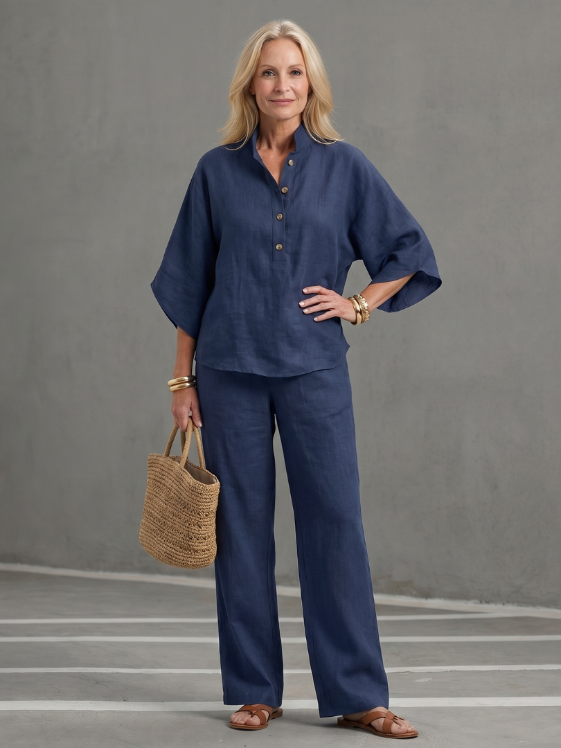Amity | Set aus Tunika mit Knopfleiste und Hose