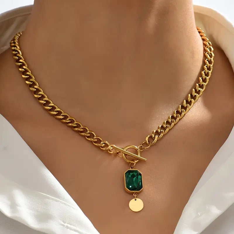 Emerald-Look Halskette – Ansicht 3