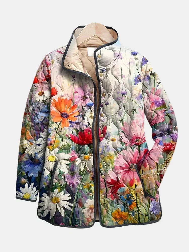 Kaia Vintage-Blumen-Steppjacke – Ansicht 9