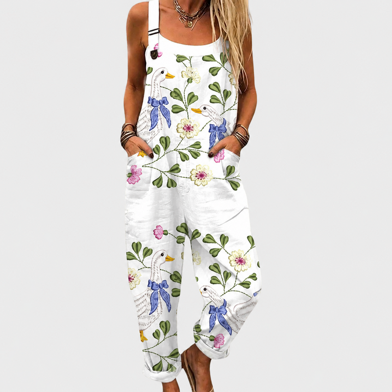 Bequeme bedruckte Latzhose