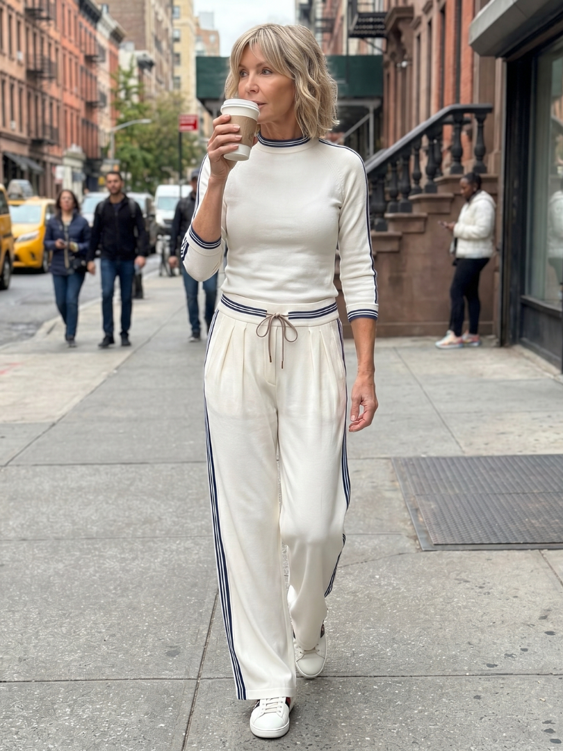 Eirlys | Set aus figurbetontem langärmligem Top und weiter Hose