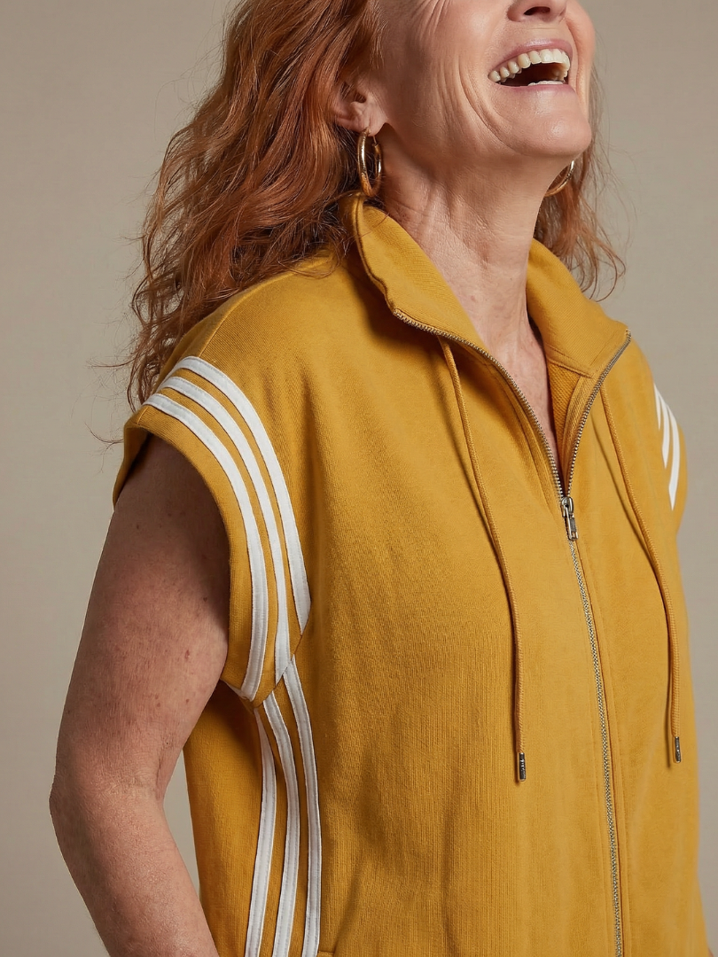 Lark | Jumpsuit mit Reißverschluss vorne und Seitenstreifen