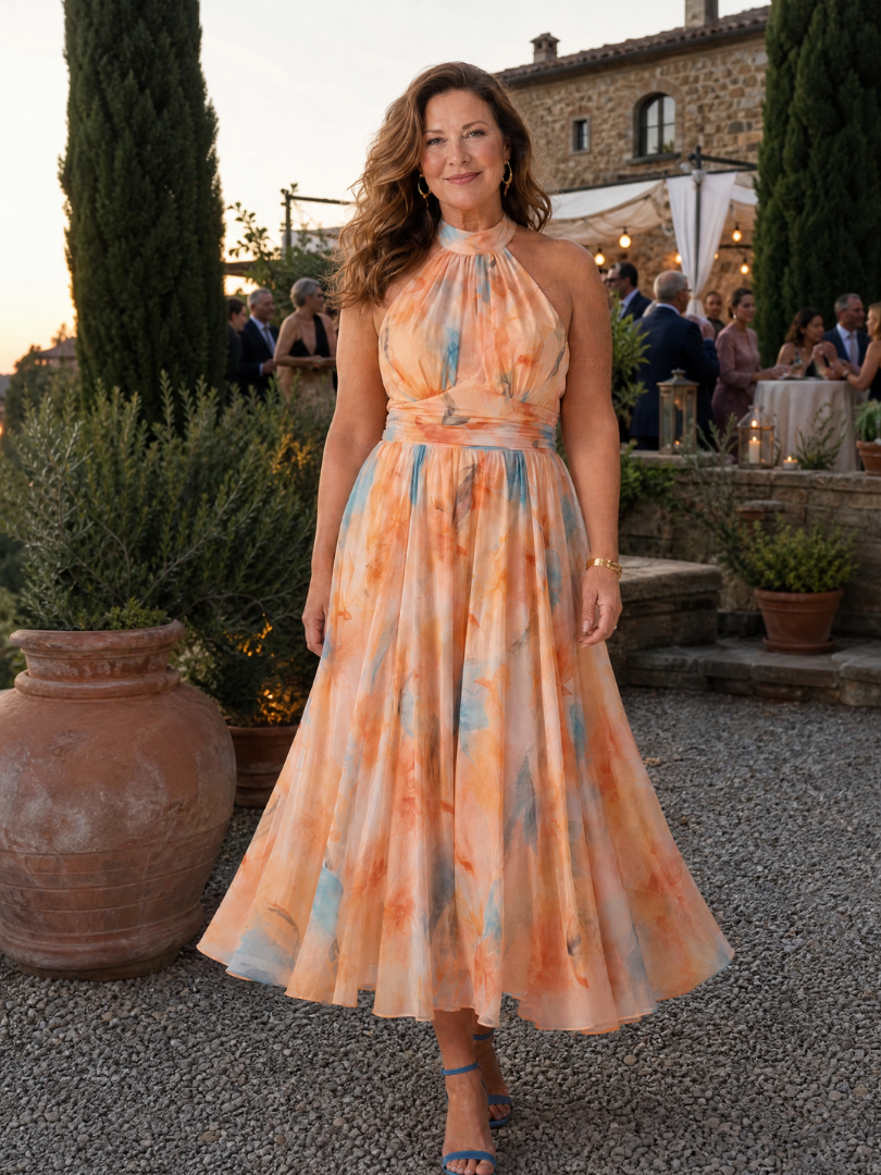 Elin | Weiches Midikleid mit Neckholder-Ausschnitt