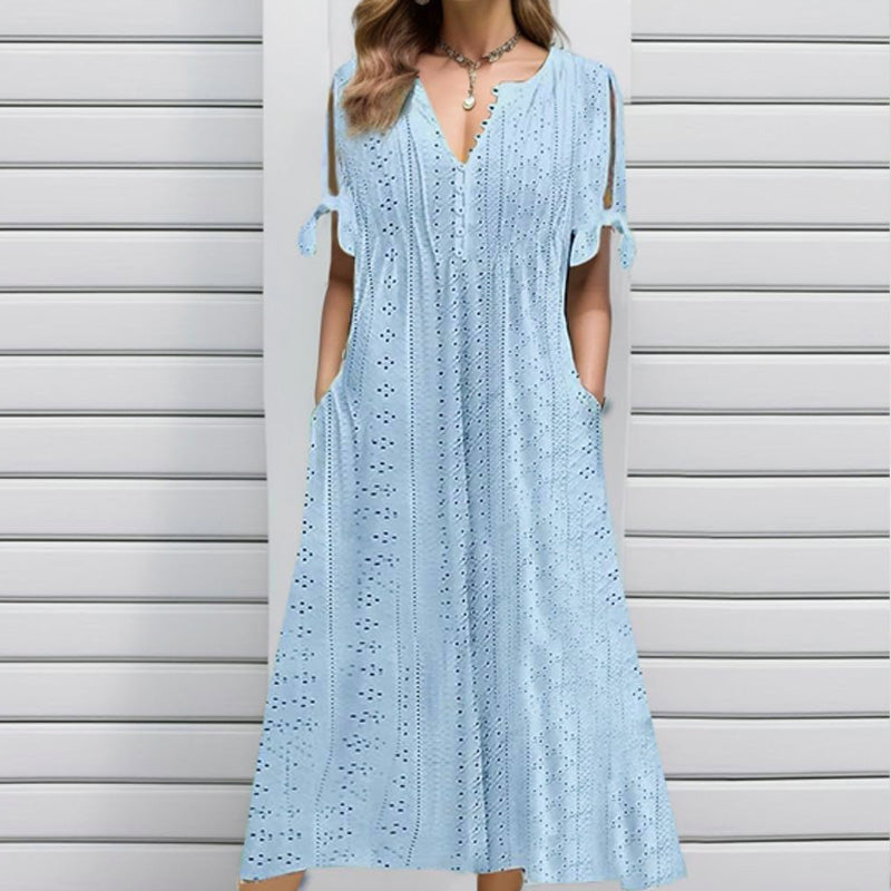 Celeste elegantes V-Ausschnitt-Kleid