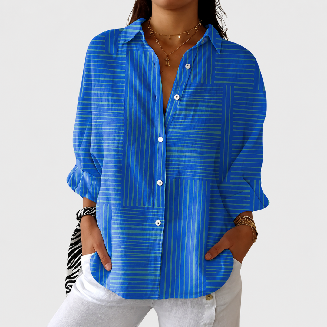 Leichte bedruckte Bluse in Farbe