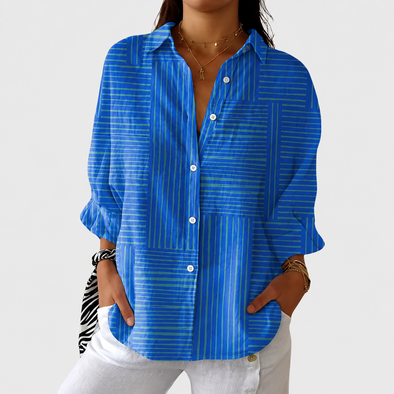 Leichte bedruckte Bluse in Farbe