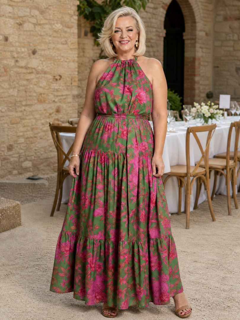 Rowen | Midikleid mit drapiertem Neckholder-Ausschnitt