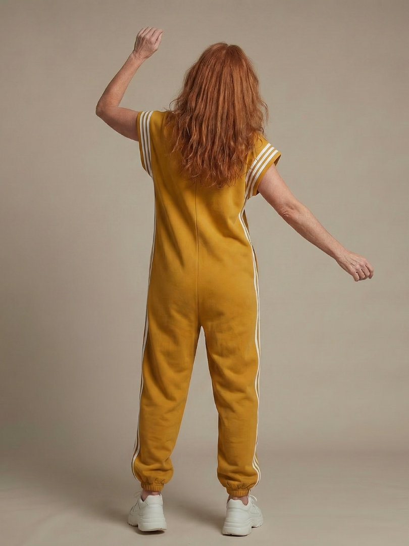 Lark | Jumpsuit mit Reißverschluss vorne und Seitenstreifen