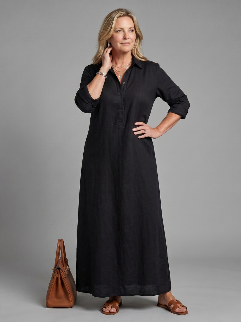 Veronica | Langärmliges Maxikleid mit lässiger Silhouette