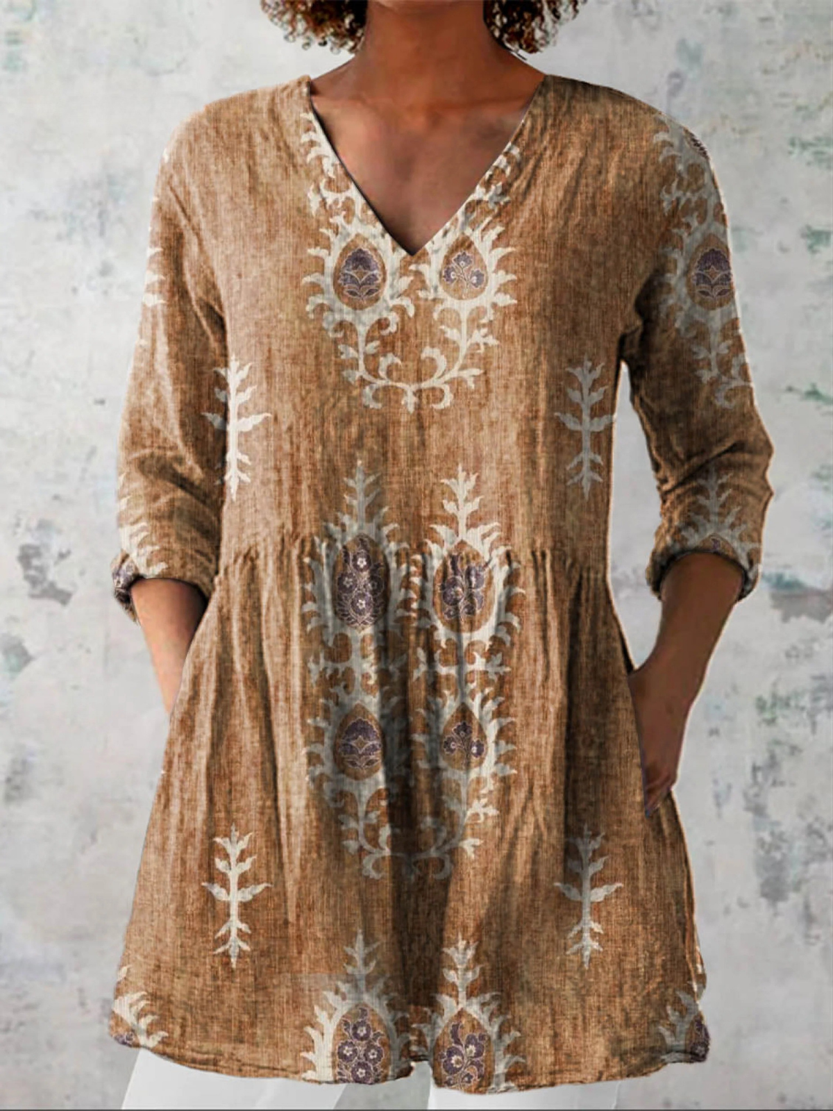 Elise lange Bluse mit V-Ausschnitt – Ansicht 30