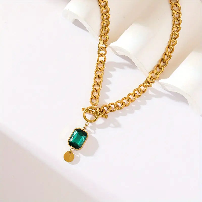 Emerald-Look Halskette – Ansicht 6