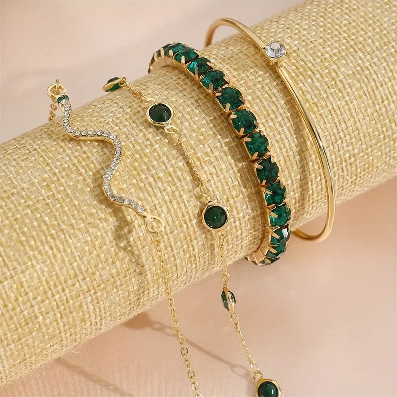 Emerald-Look Schmuckset