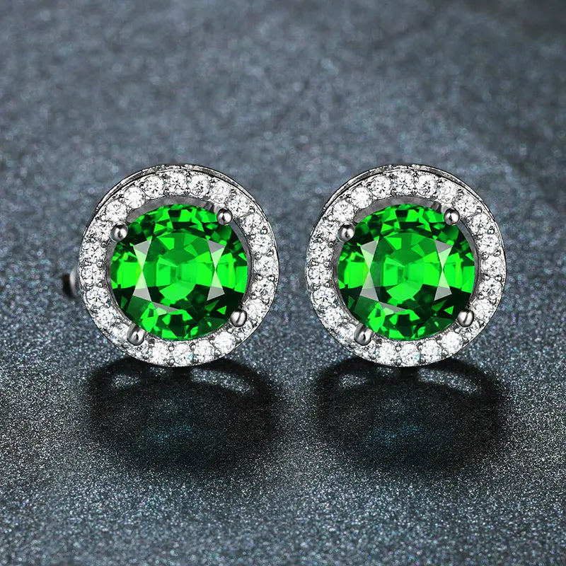 Emerald-Look Ohrringe – Ansicht 2