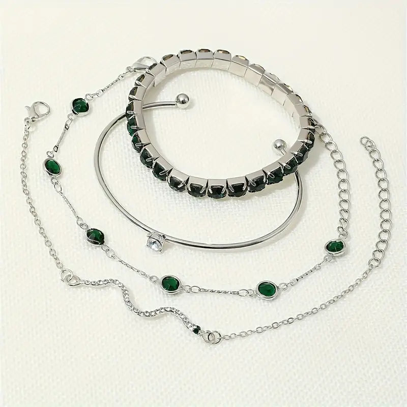 Emerald-Look Schmuckset – Ansicht 6