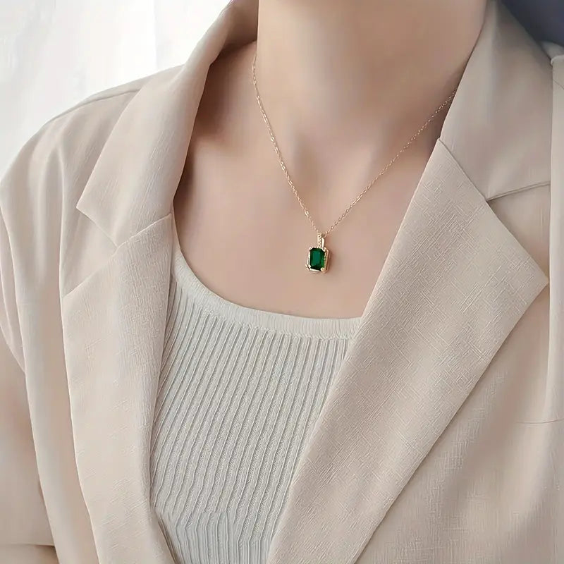 Emerald-Look Halskette – Ansicht 4