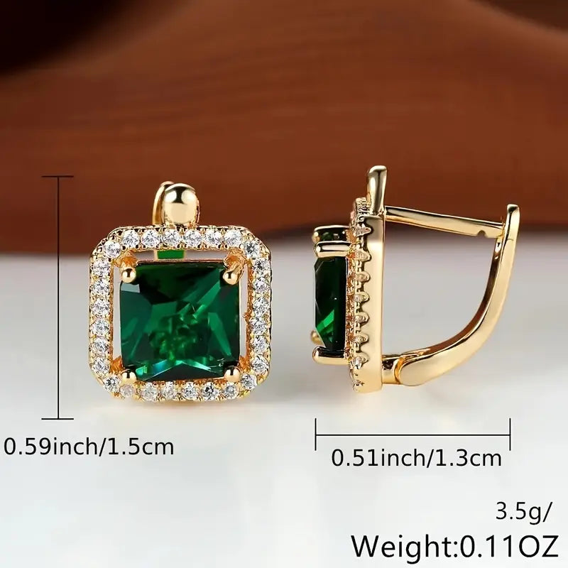 Emerald-Look Ohrringe – Ansicht 6