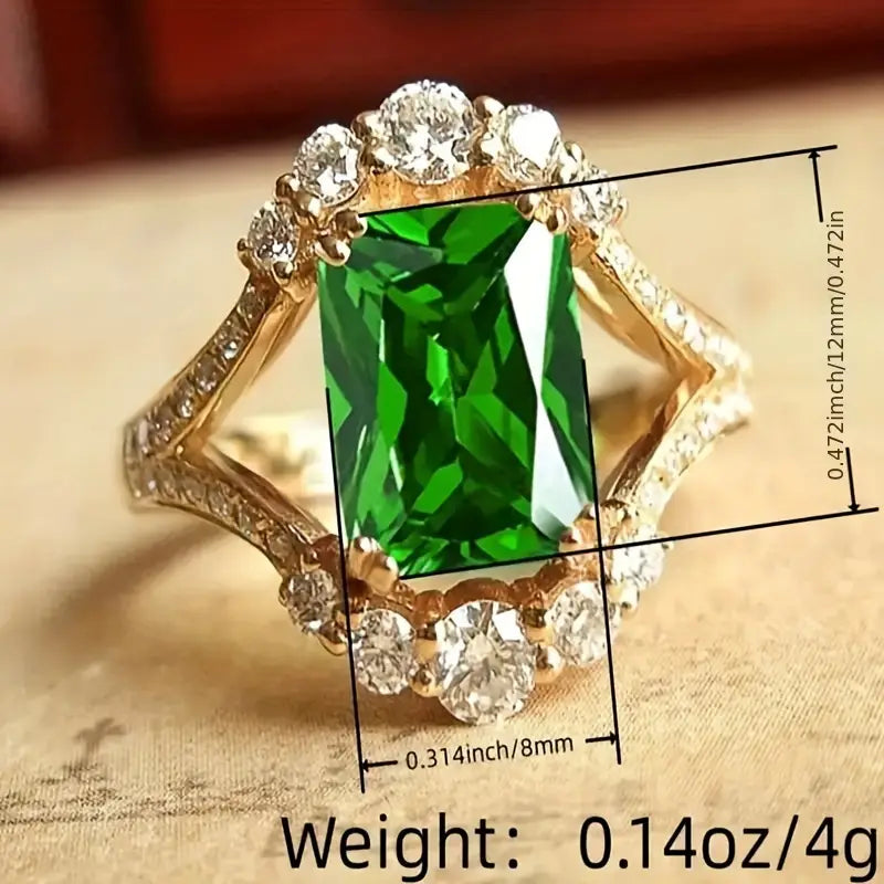 Emerald-Look Ring – Ansicht 3