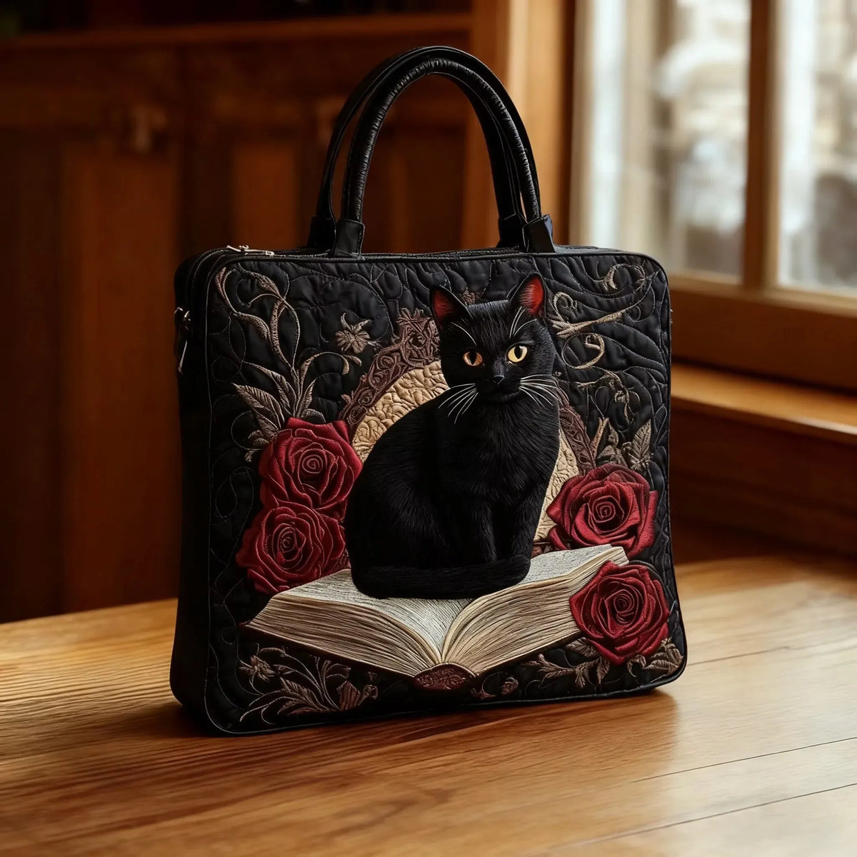 Shopper Schwarze Katze auf Büchern – Ansicht 3