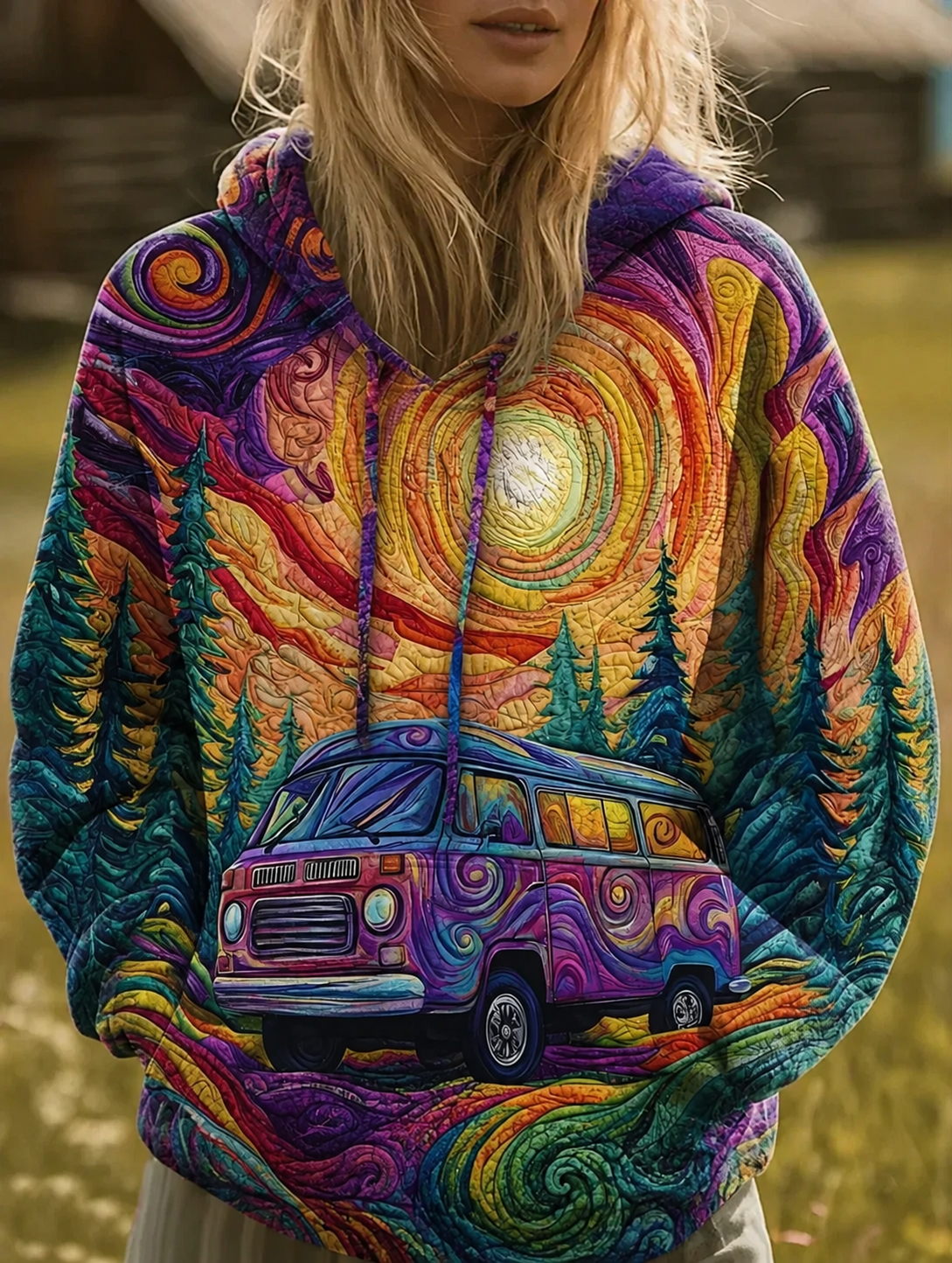 Clara Vintage-Kapuzenpulli mit Patchwork – Ansicht 9