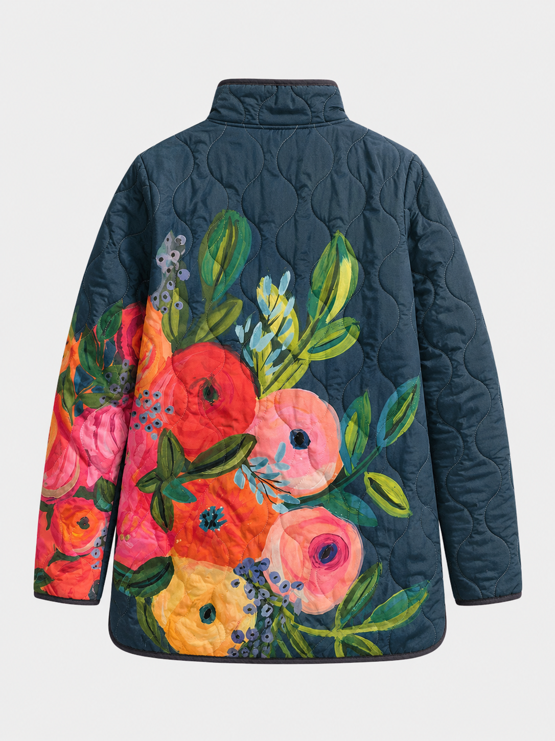 Amaya Vintage-Blumen-Steppjacke – Ansicht 2